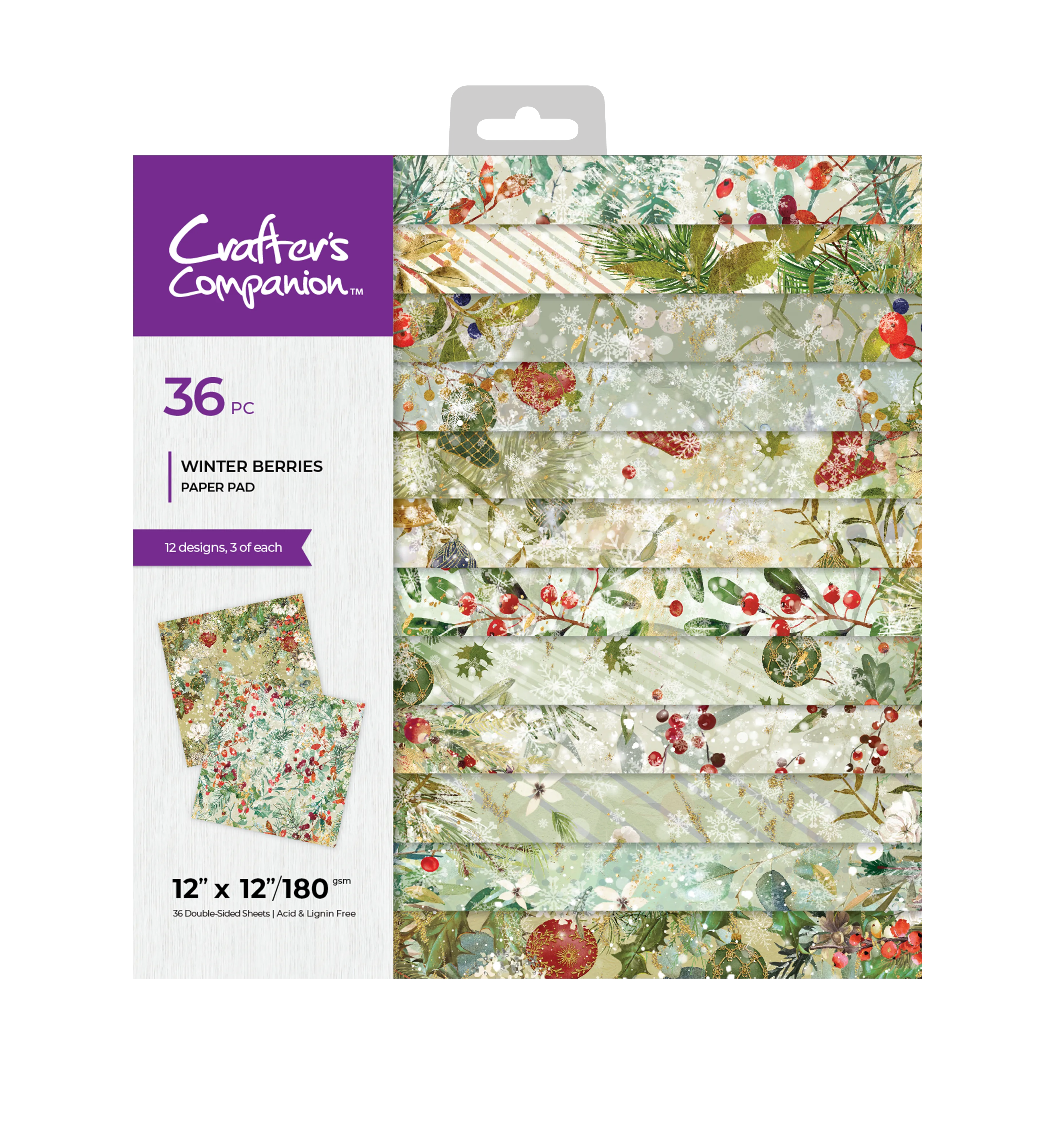 12" x 12" Winter Berries Paper Pad - 36 Pack
