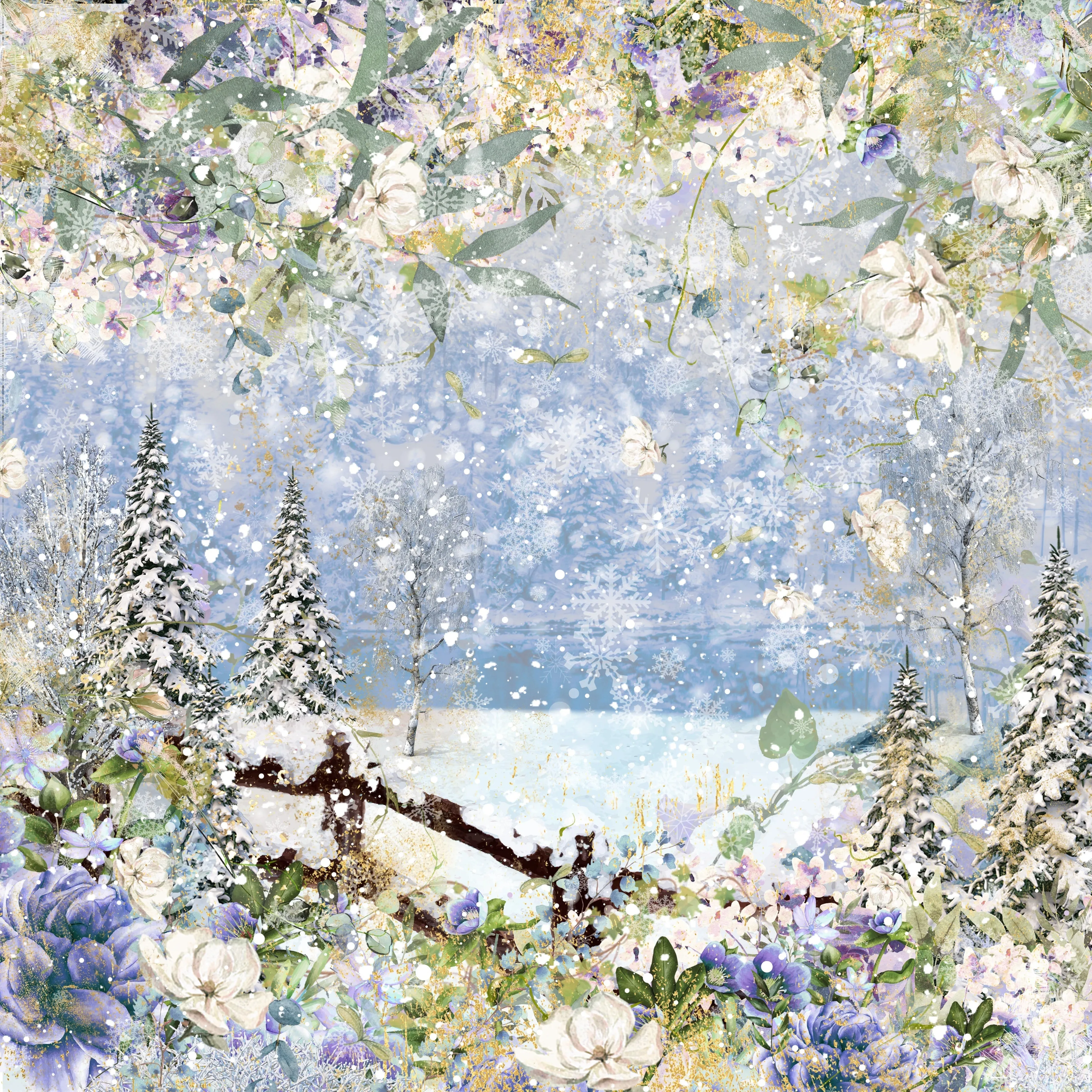 12" x 12" Winter Forest Paper Pad - 36 Pack