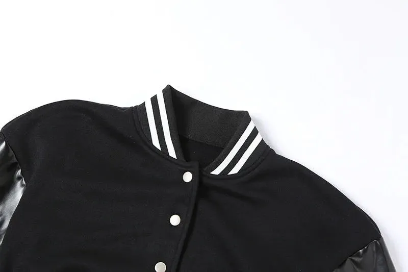 A2Z Ladies Cropped Letterman Jacket