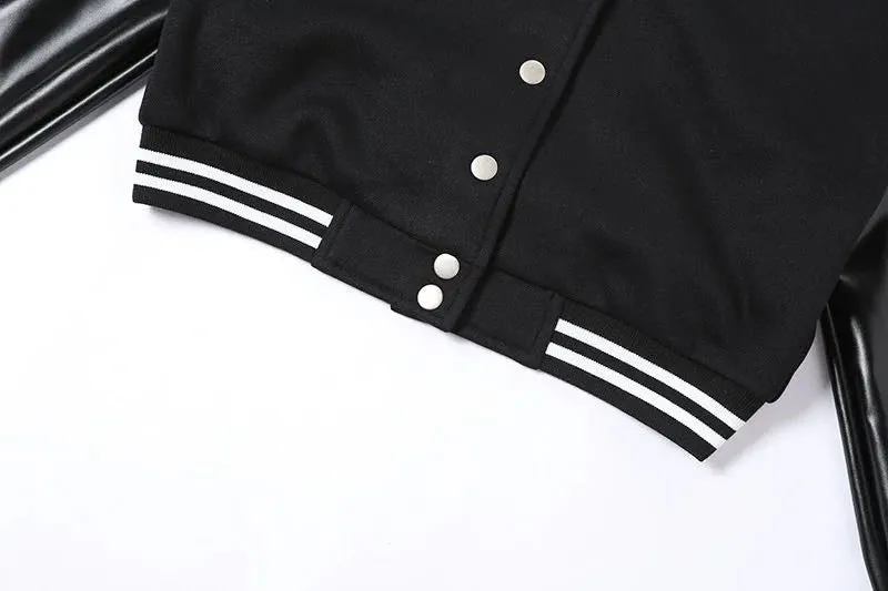 A2Z Ladies Cropped Letterman Jacket