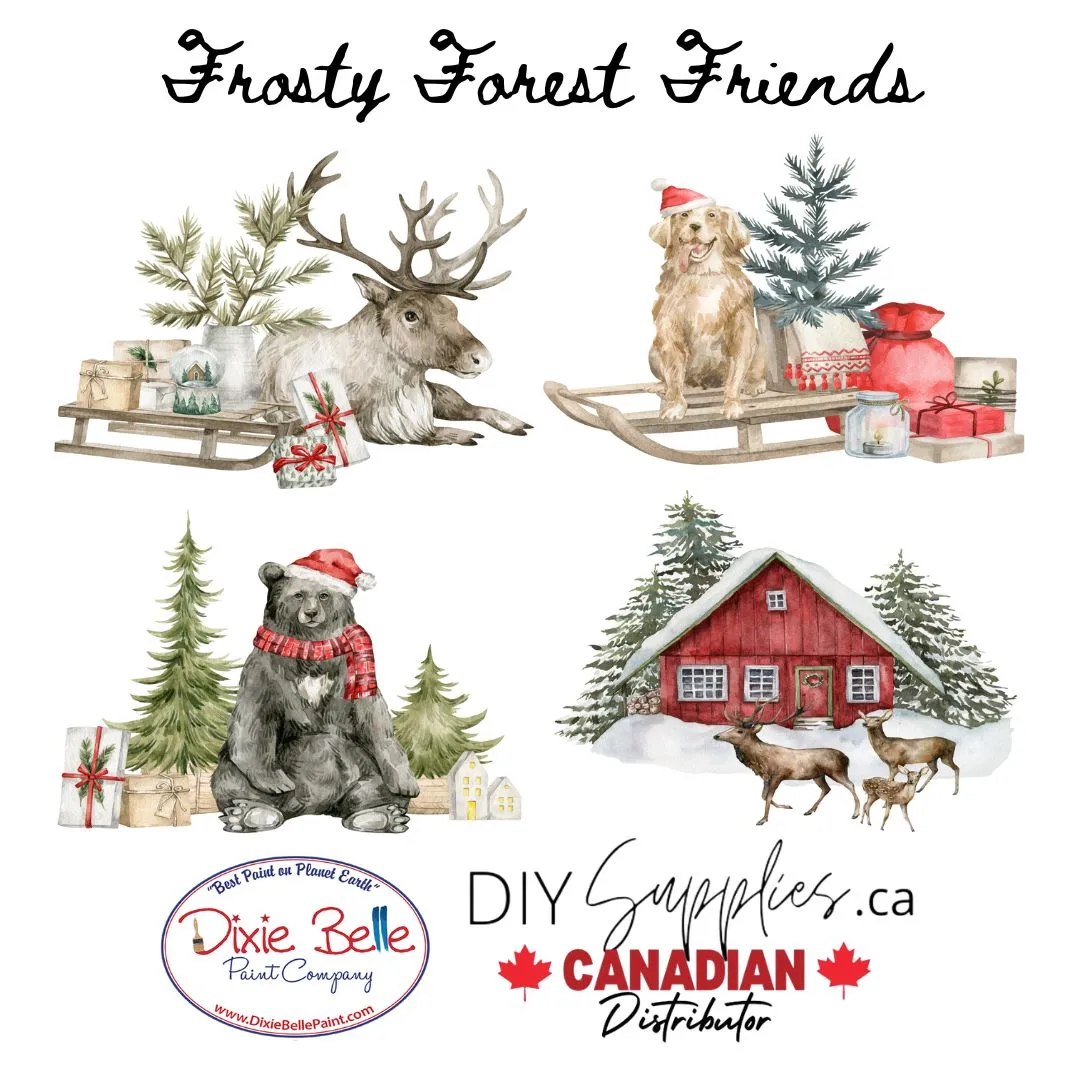 Belles and Whistles A4 Decoupage Rice Paper - Frosty Forest Friends