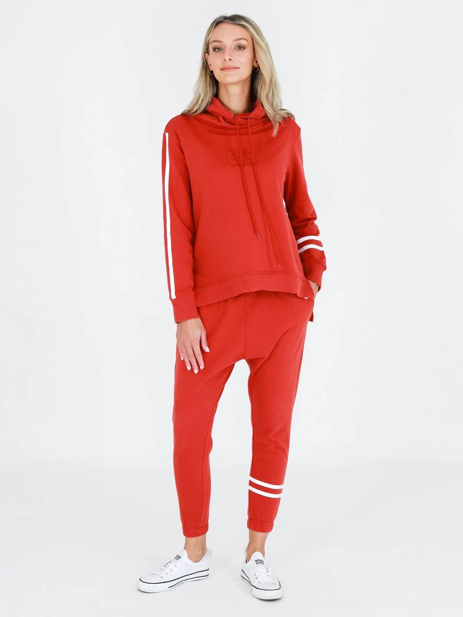 Charlise Two-Stripes Funnel Neck Sweatshirt