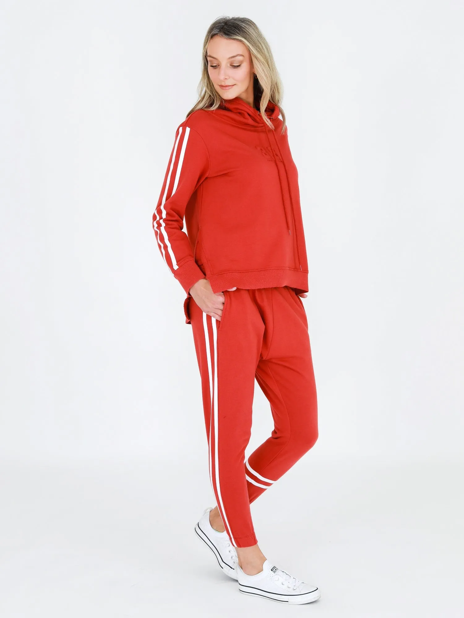Charlise Two-Stripes Funnel Neck Sweatshirt