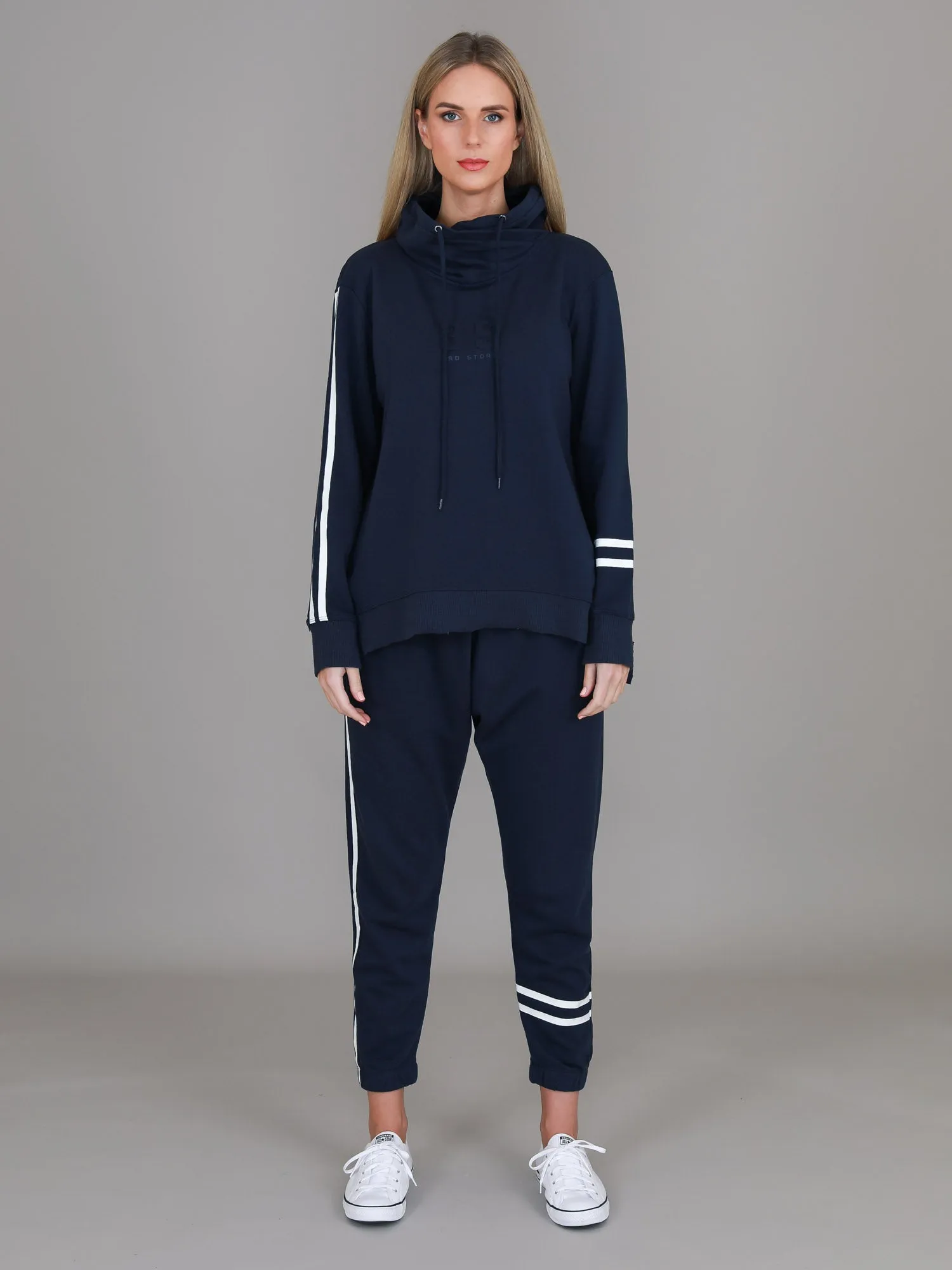 Charlise Two-Stripes Funnel Neck Sweatshirt