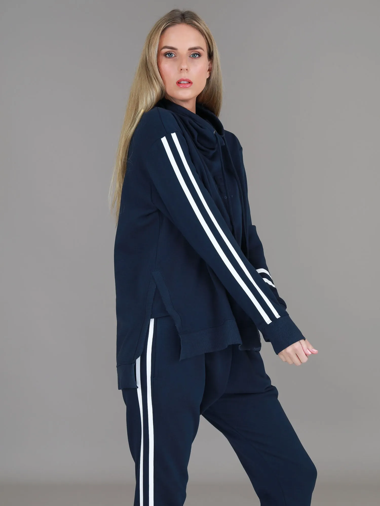 Charlise Two-Stripes Funnel Neck Sweatshirt