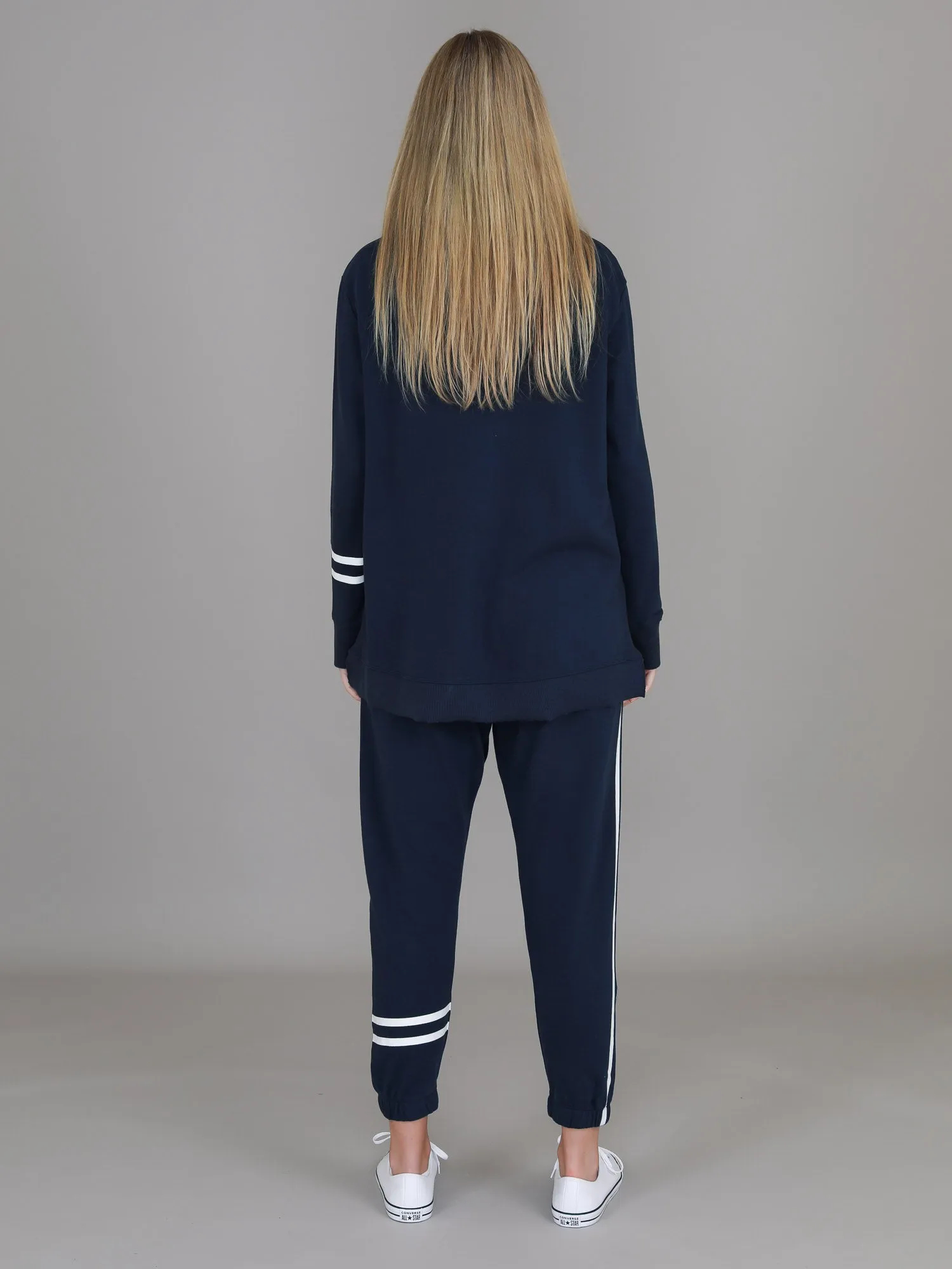 Charlise Two-Stripes Funnel Neck Sweatshirt