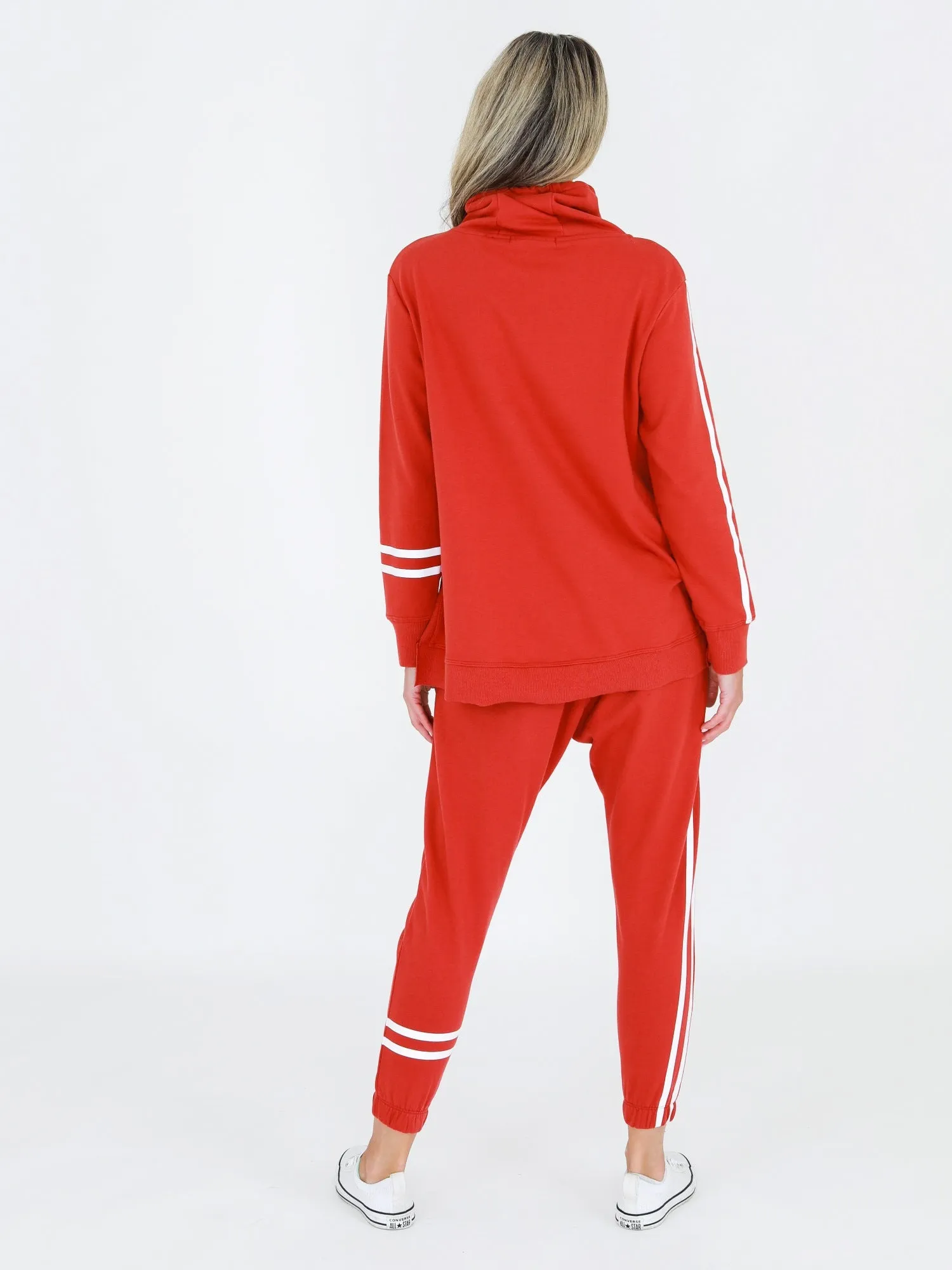 Charlise Two-Stripes Funnel Neck Sweatshirt