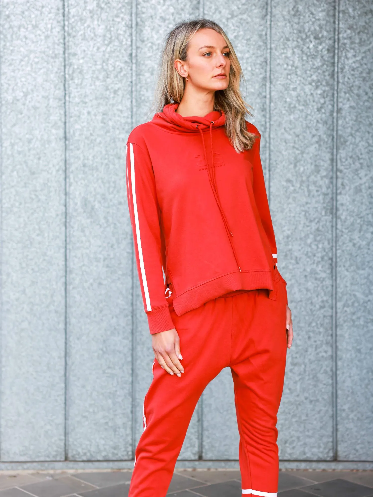 Charlise Two-Stripes Funnel Neck Sweatshirt