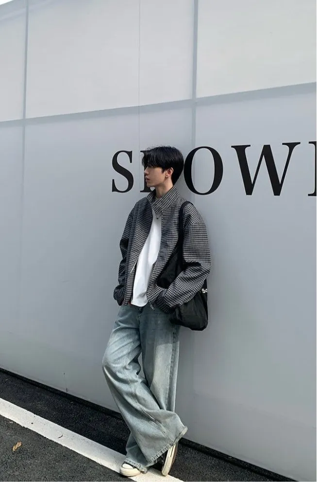 Check cropped jacket OR3582