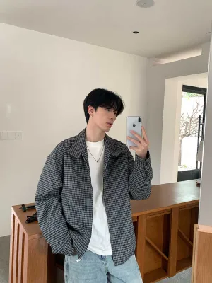 Check cropped jacket OR3582