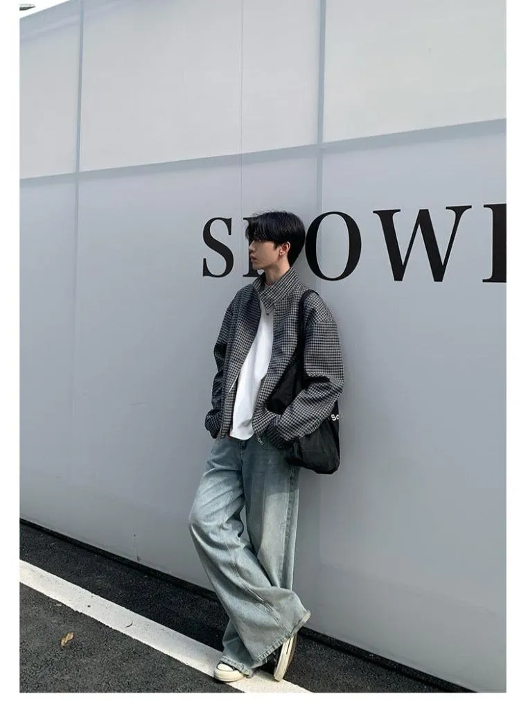 Check cropped jacket OR3582