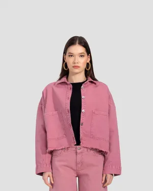 Cropped Denim Jacket (2083) - Kava