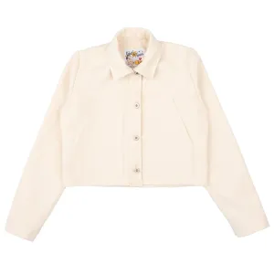 Cropped Denim Jacket - Judo Sashiko - Ecru