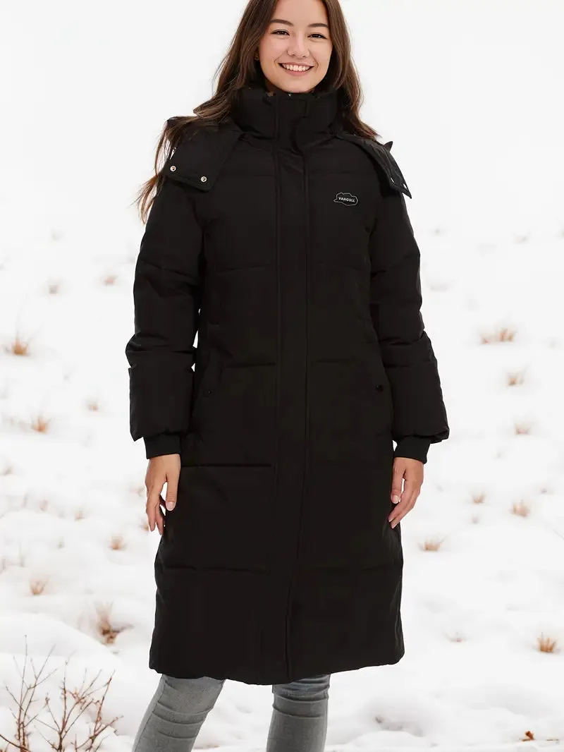 Dames Winter Parka - Warm, Afneembare Capuchon, Lange Mouwen, Elegant