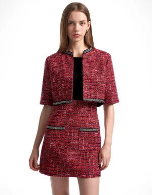 Embellished Trim Tweed Jacket