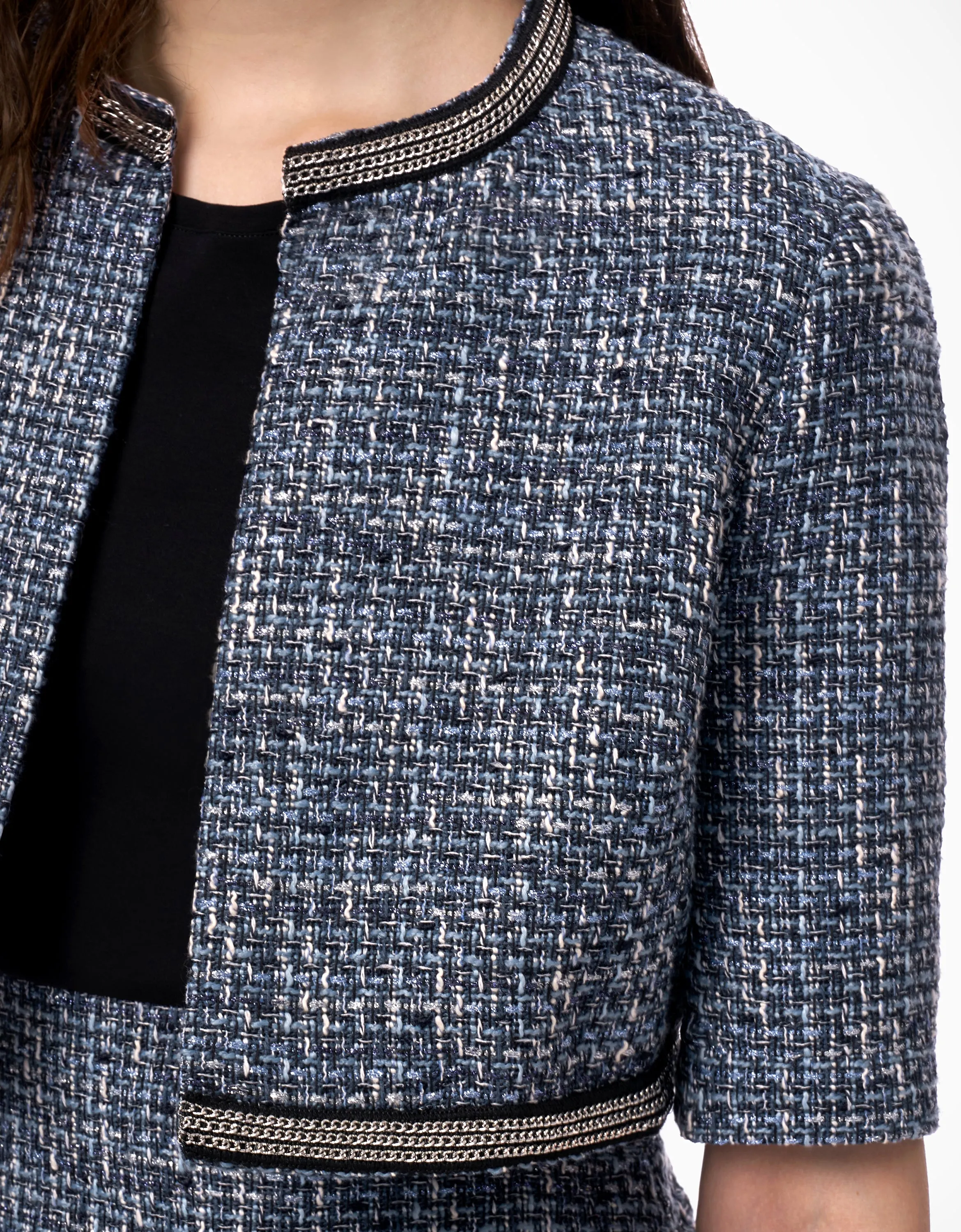 Embellished Trim Tweed Jacket
