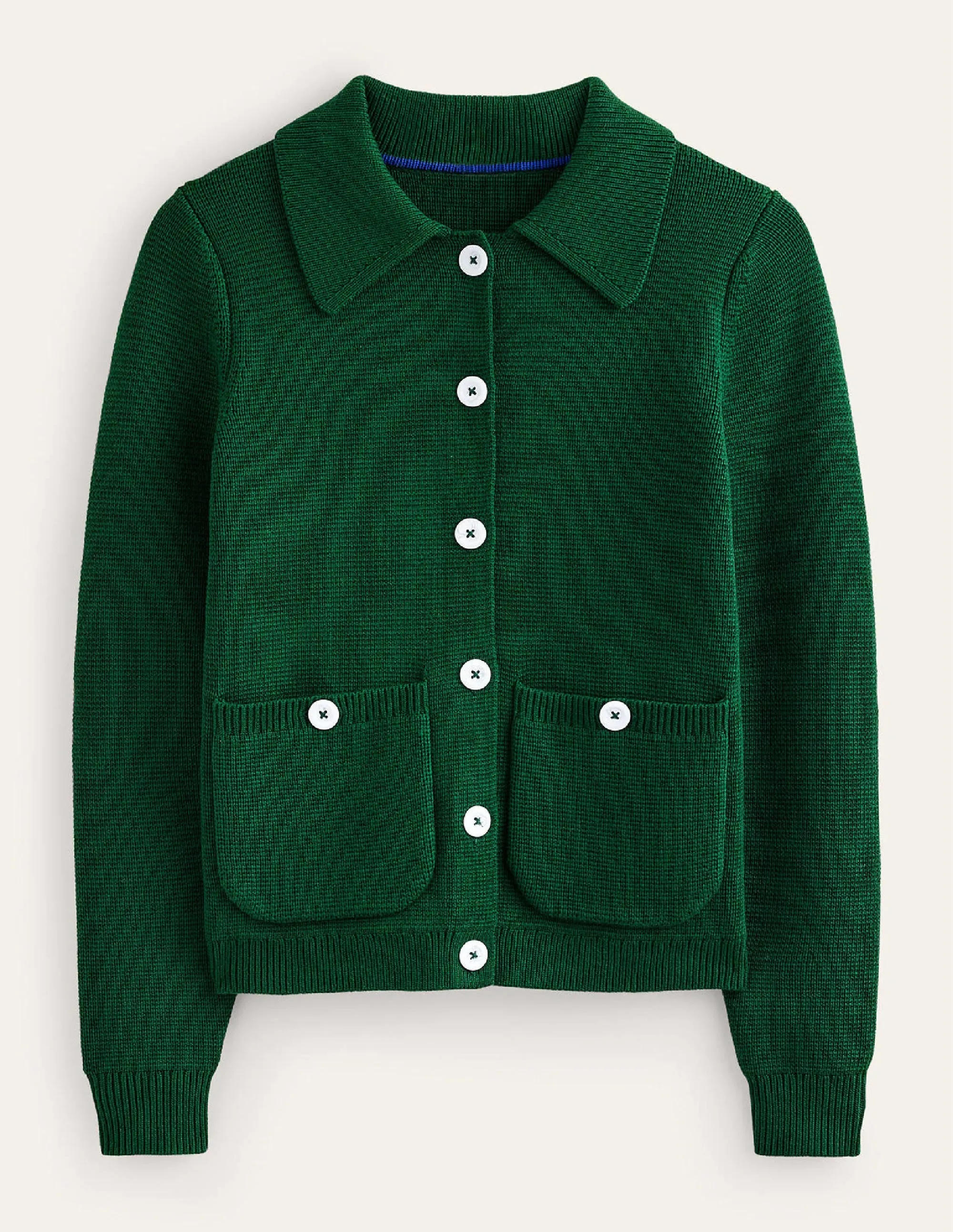 Emily Wool Blend Cardigan-Hunter Green