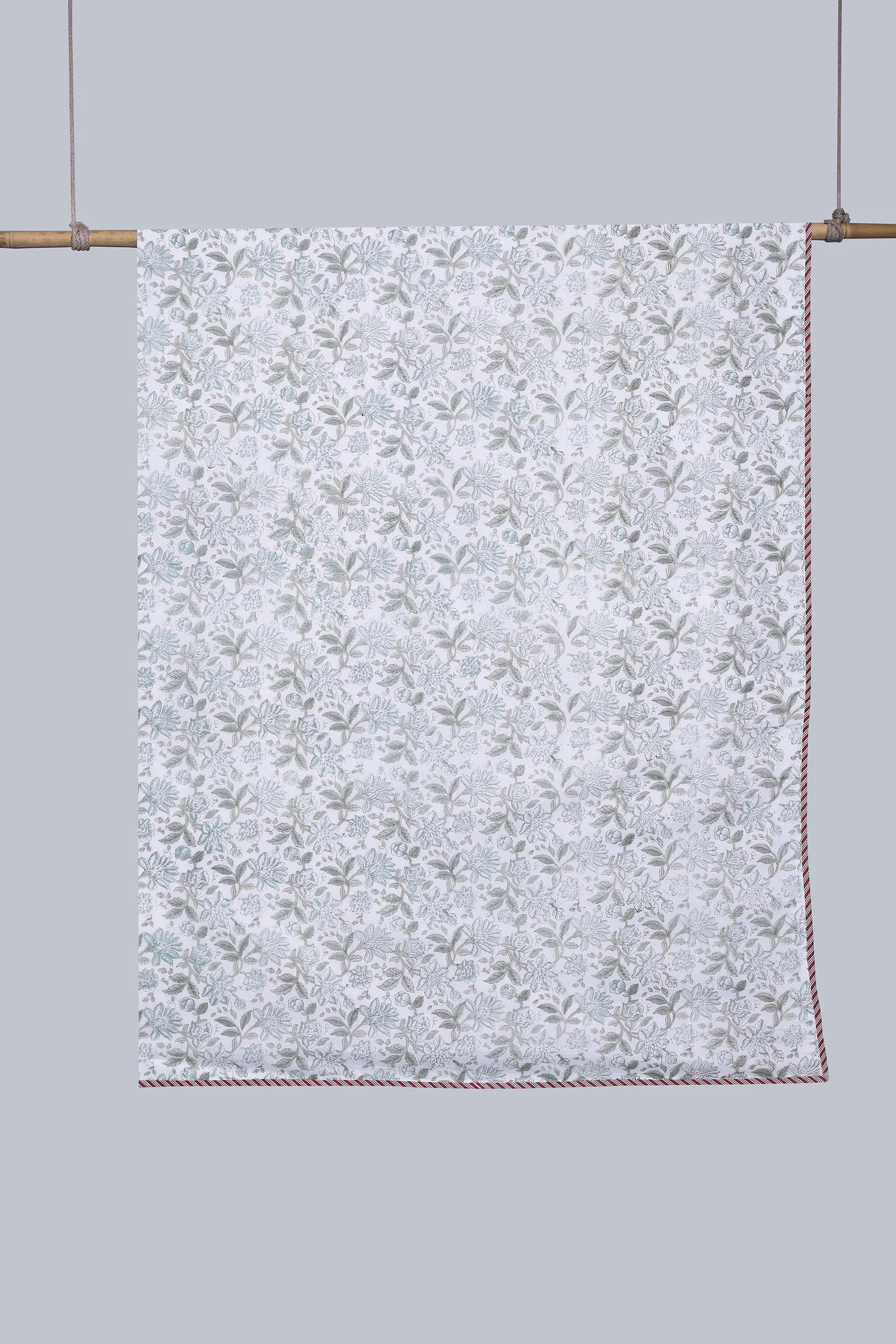 Forest Floral Green Reversible Cotton Muslin Dohar