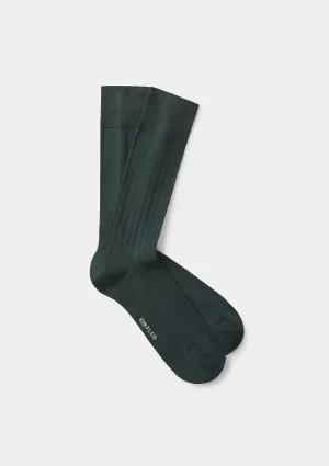 Forest Green Cotton Dress Socks