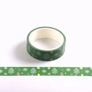Green Winter Forest Washi Tape