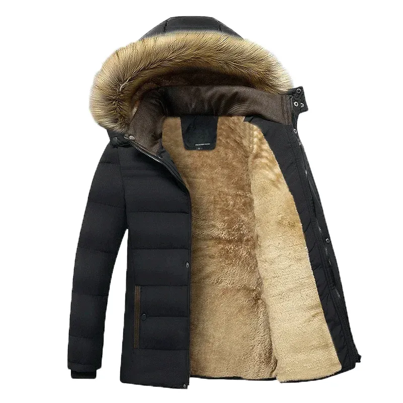 Grijswin - Parka Winterjas Heren – Dik Gevoerd met Afneembare Capuchon en Bontkraag