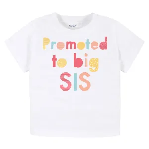 Infant & Toddler Girl "Promoted To Big Sis" Short Sleeve Tee