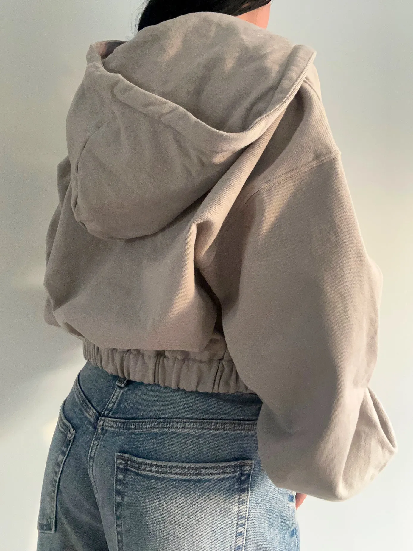 Jasmine Cropped Zip Up (Grey)