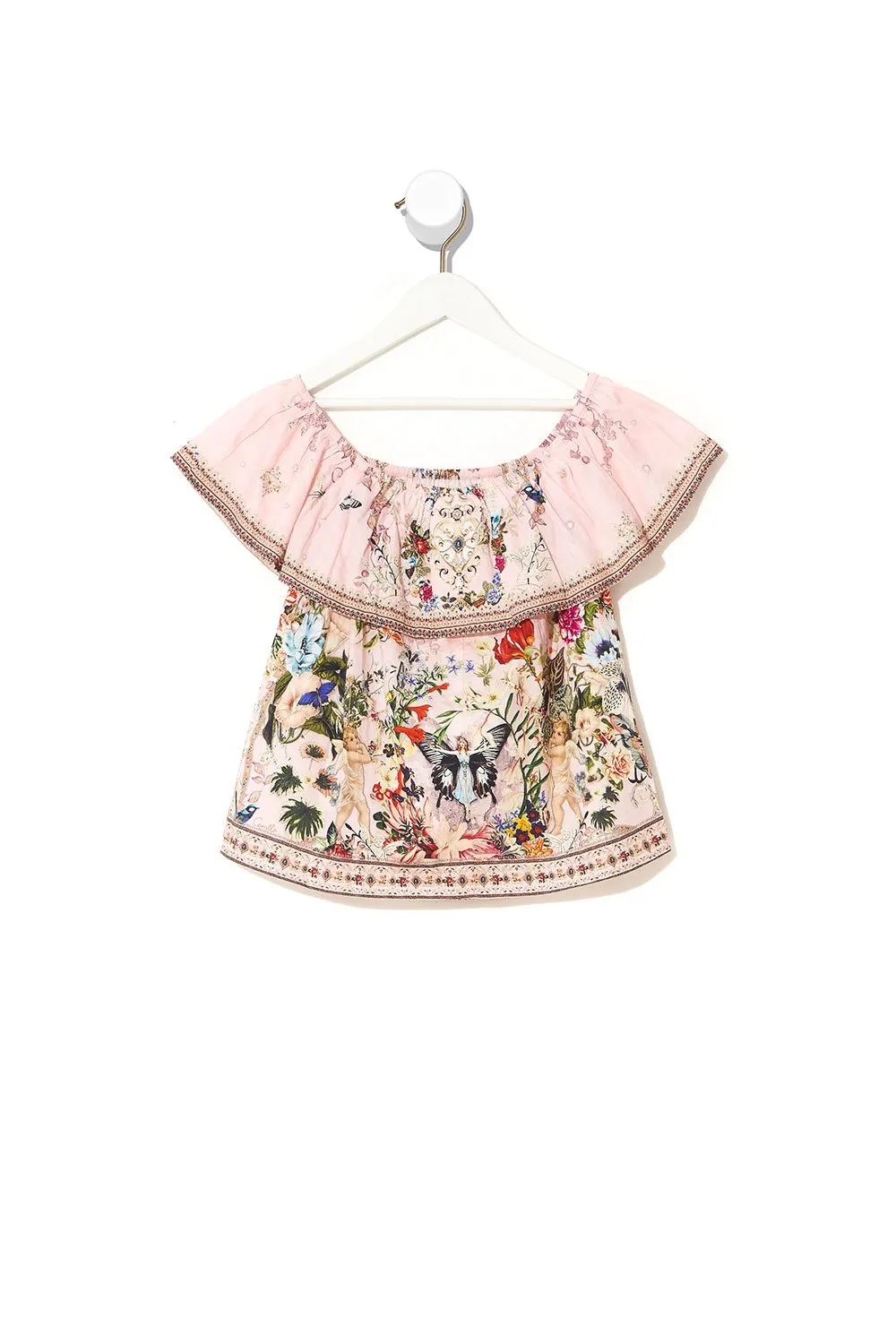 KIDS OFF THE SHOULDER TOP 12-14 YOUNG HEARTS