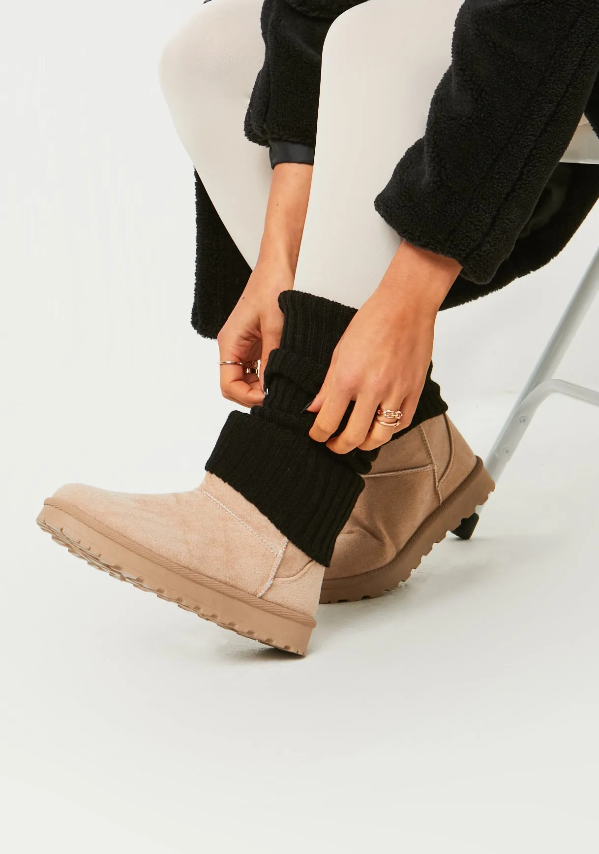 Lara Black Chunky Leg Warmers
