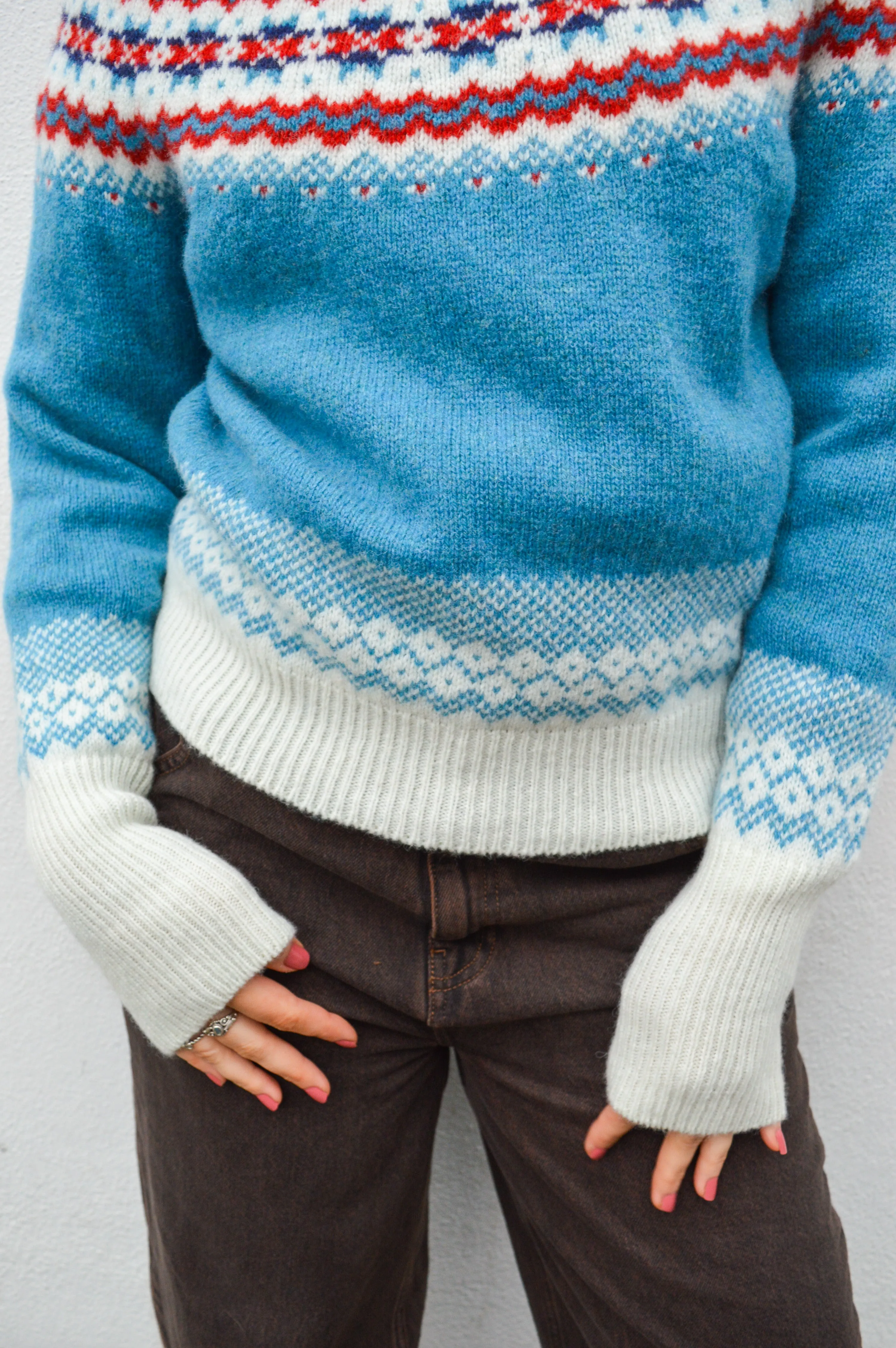 Lowie Caerphilly Fairisle Jumper in Blue