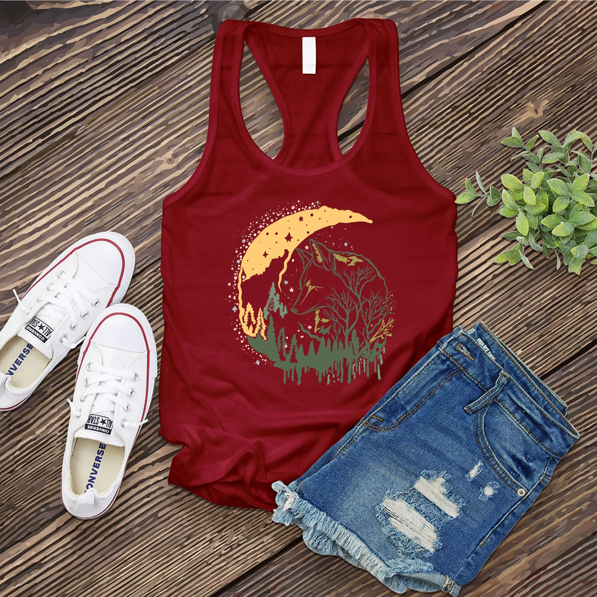 Lunar Wolf Forest Women's Tank Top