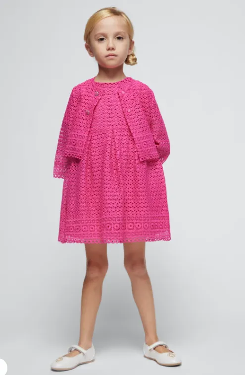 MAYORAL<BR>
Embroidered Anglais Jacket<BR>
Pink<BR>