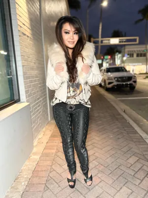 Natalia Faux Fur Vegan Leather Jacket