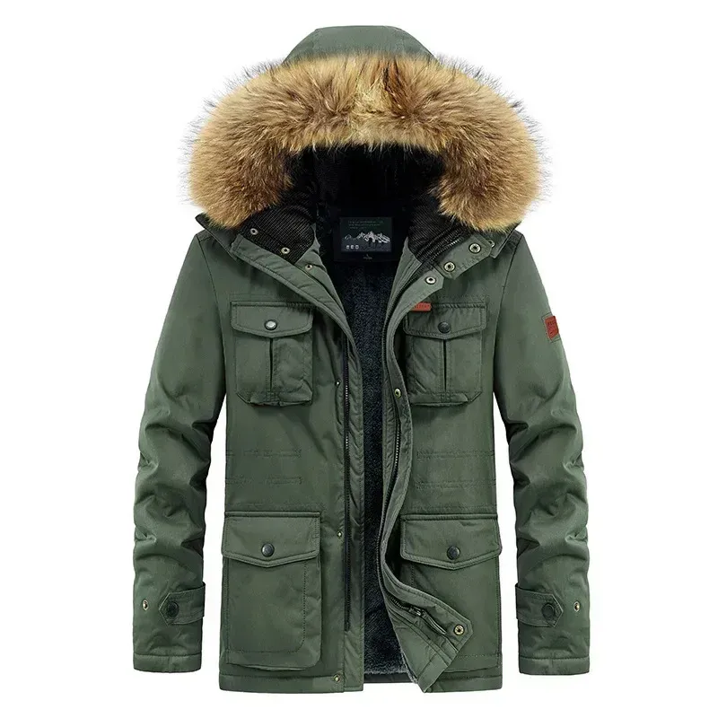 Parkhor - Parka Winterjas Heren – Winddicht met Warme Voering en Bontkraag