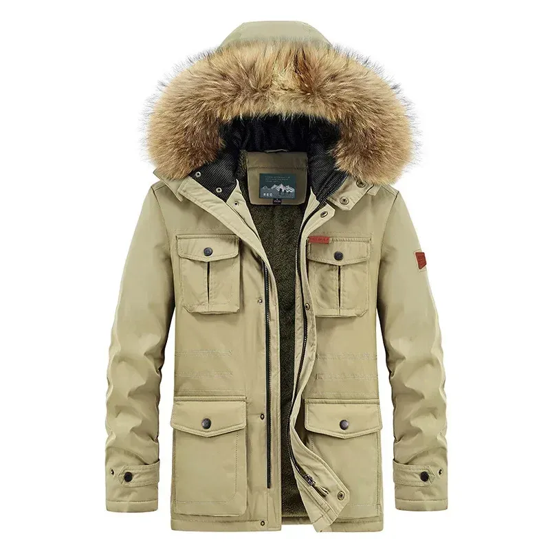 Parkhor - Parka Winterjas Heren – Winddicht met Warme Voering en Bontkraag