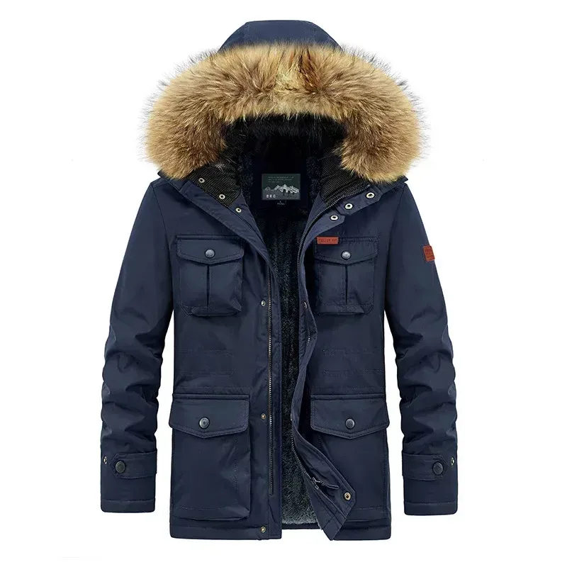 Parkhor - Parka Winterjas Heren – Winddicht met Warme Voering en Bontkraag
