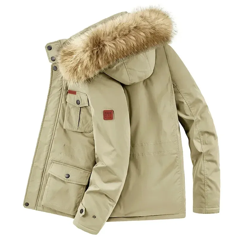 Parkhor - Parka Winterjas Heren – Winddicht met Warme Voering en Bontkraag