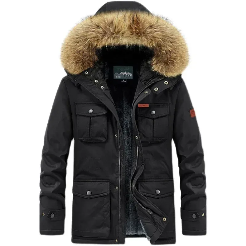 Parkhor - Parka Winterjas Heren – Winddicht met Warme Voering en Bontkraag