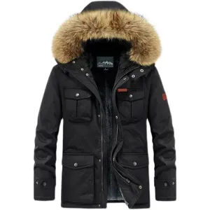 Parkhor - Parka Winterjas Heren – Winddicht met Warme Voering en Bontkraag
