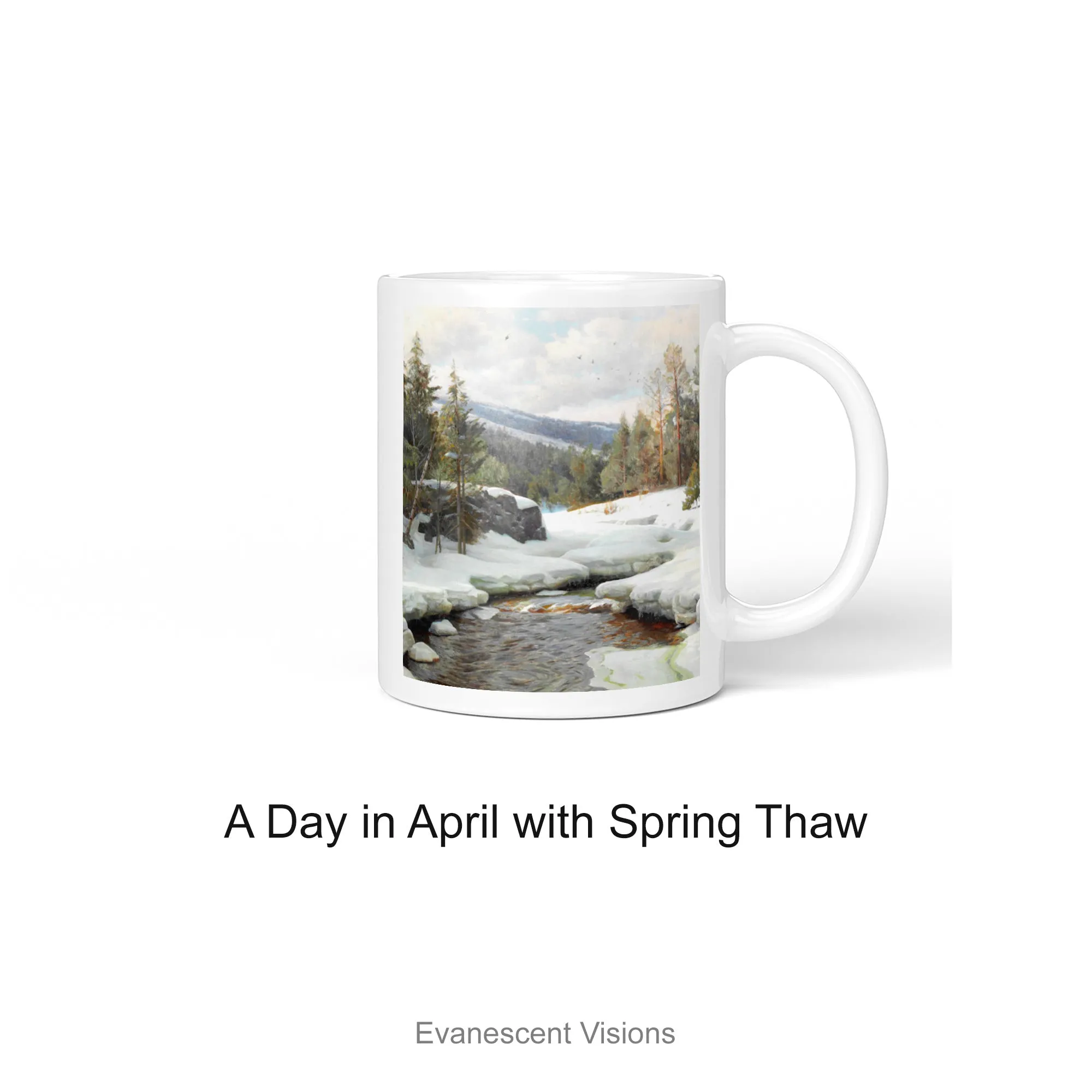 Personalised Winter Landscape Mugs, Christmas Art Mugs