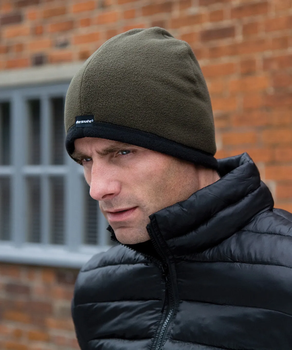 Reversible microfleece bob hat | Navy/Black