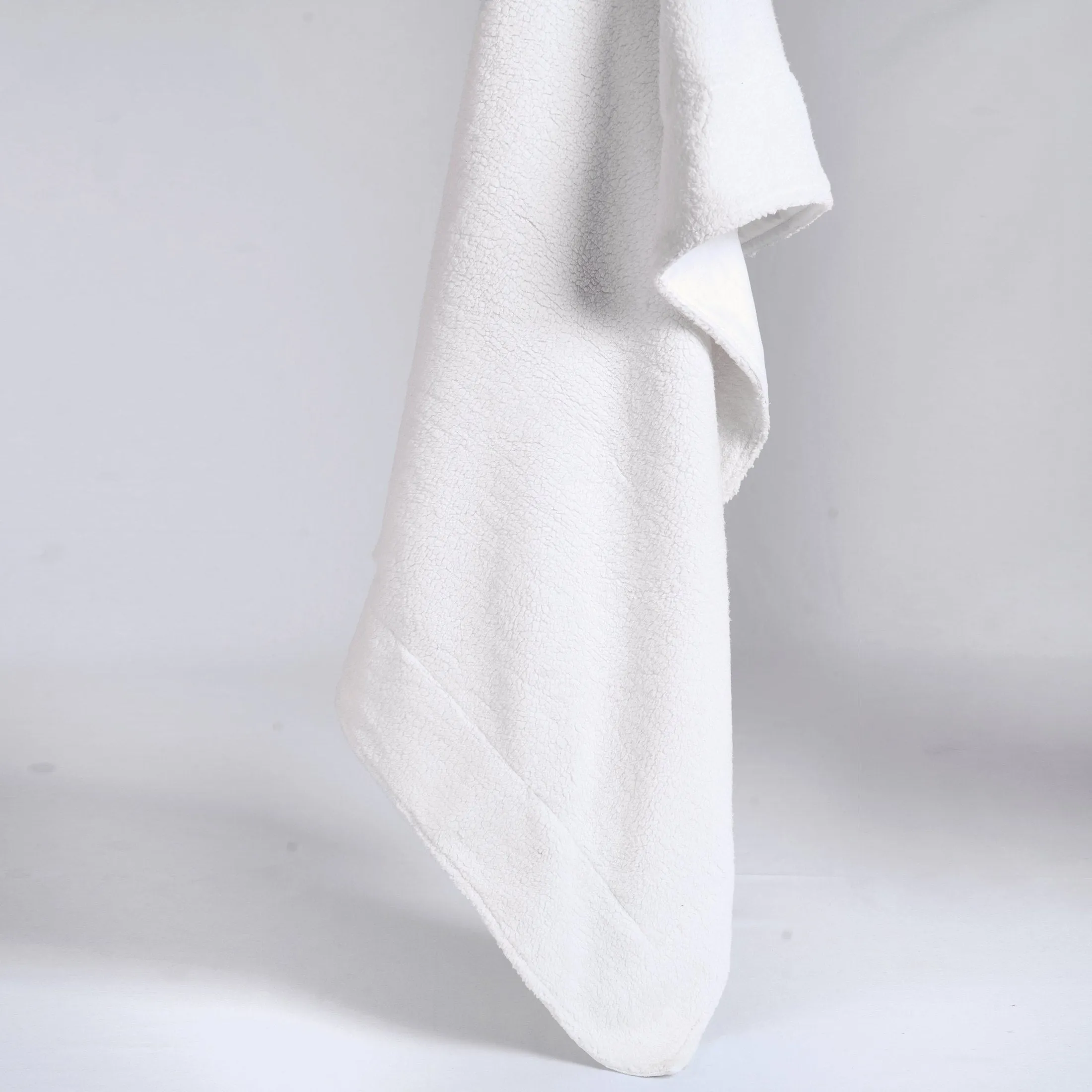 Snow white colour PARKA faux fur Throw blanket, 50X60 inches