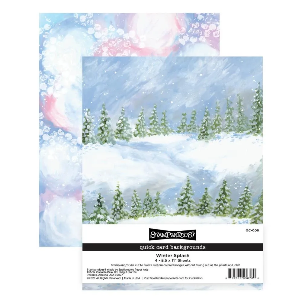 Stampendous Quick Card Backgrounds Holiday Hugs - Winter Splash*