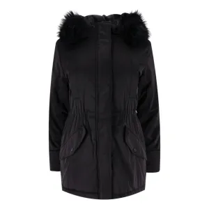 Tara Jarmon Parka Jacket With Raccoon Trimmed Hood. Size 34FR