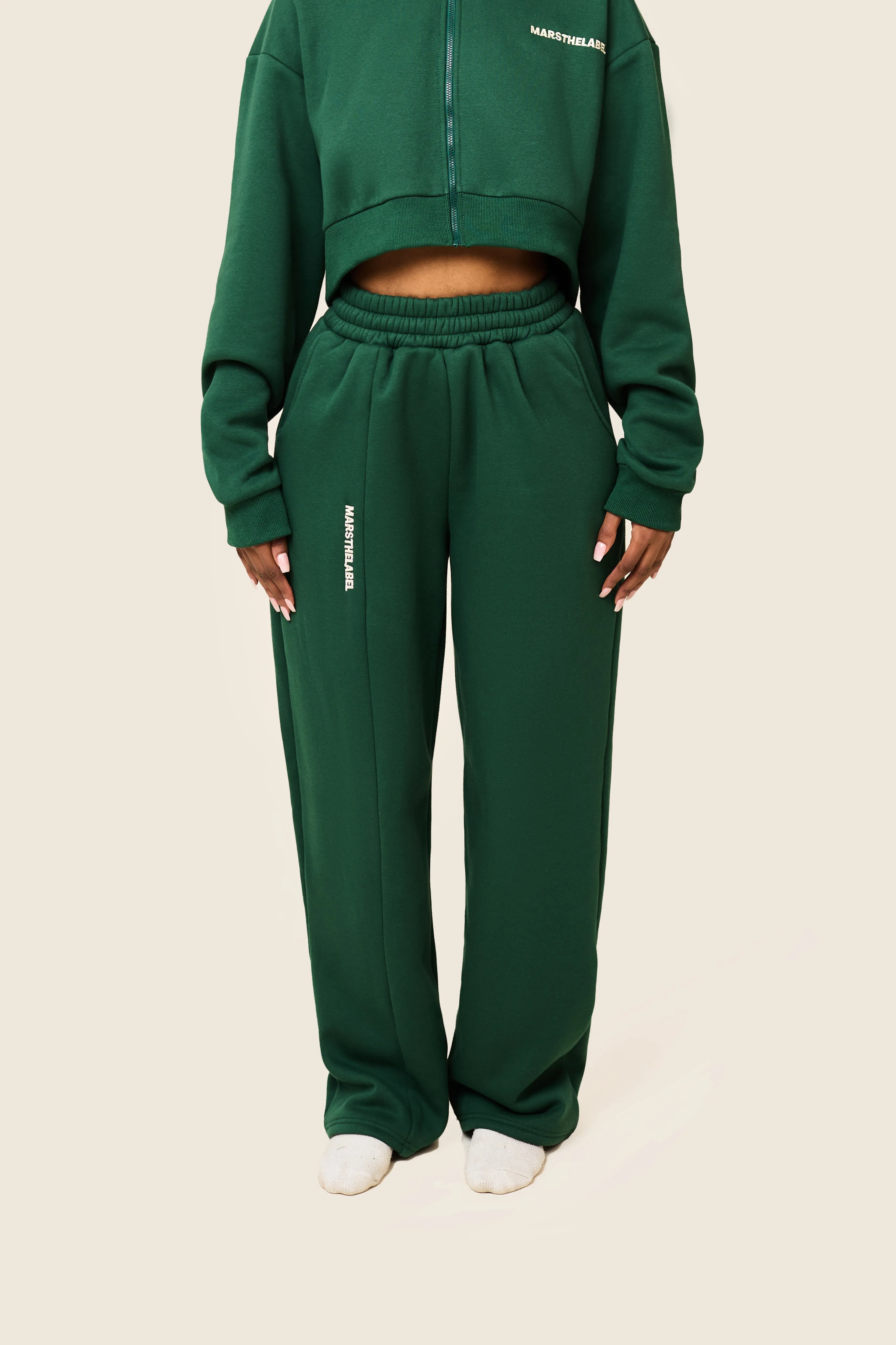The Essentials Cropped Jacket - Forest Green