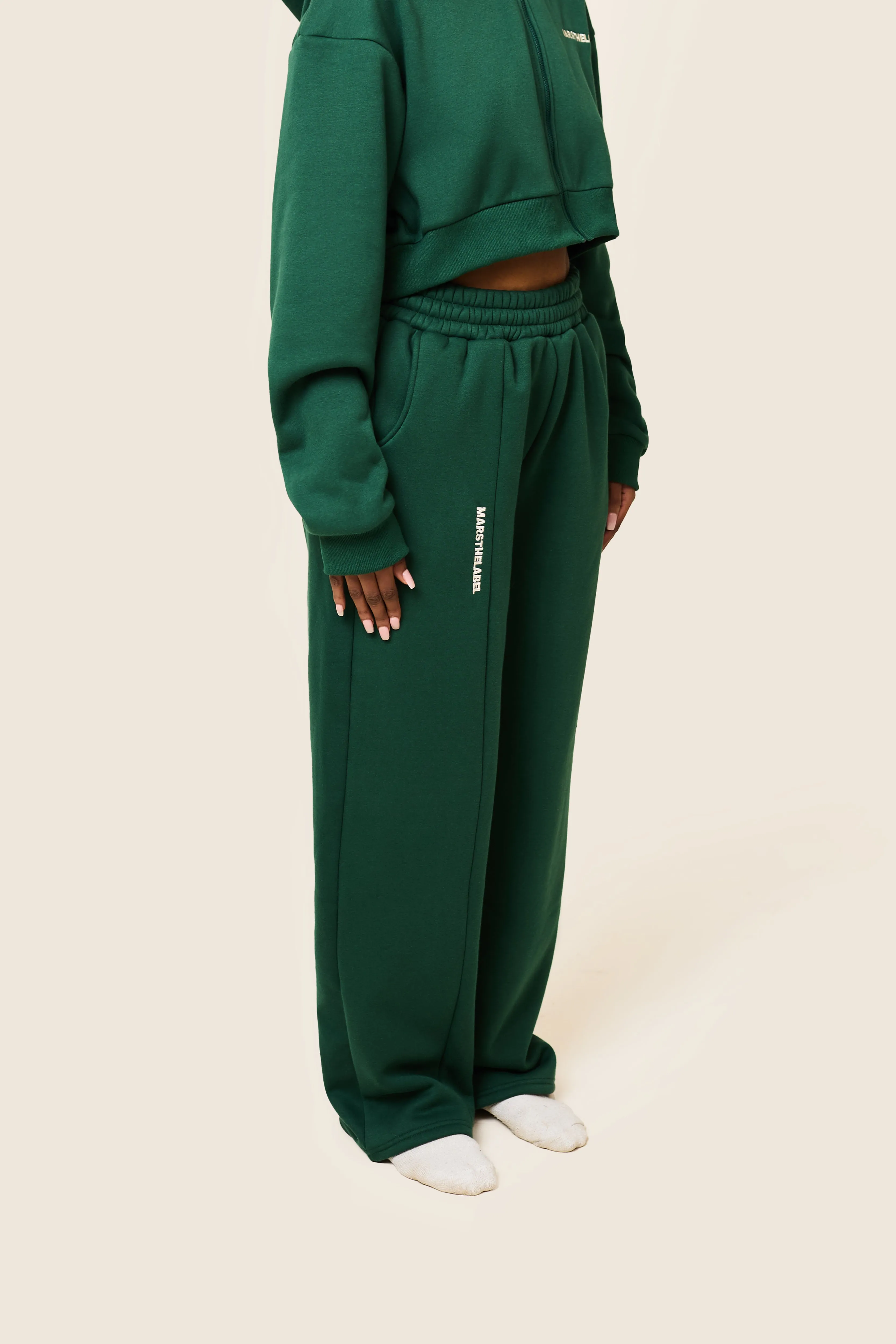 The Essentials Cropped Jacket - Forest Green