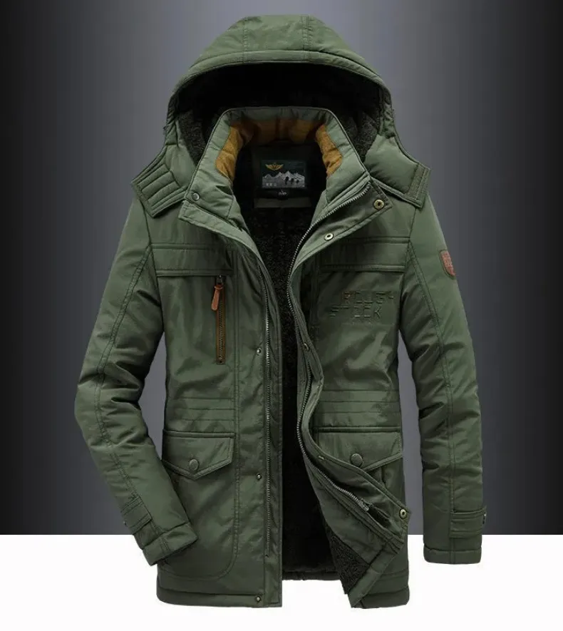 Thermos - Parka Winterjas Heren – Warm Gevoerd met Capuchon en Meerdere Zakken