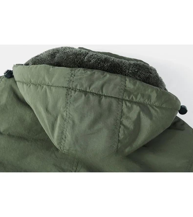 Thermos - Parka Winterjas Heren – Warm Gevoerd met Capuchon en Meerdere Zakken