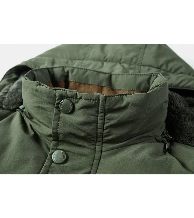 Thermos - Parka Winterjas Heren – Warm Gevoerd met Capuchon en Meerdere Zakken