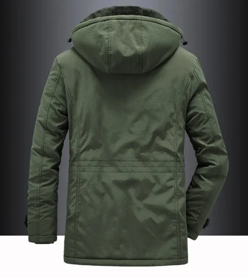 Thermos - Parka Winterjas Heren – Warm Gevoerd met Capuchon en Meerdere Zakken